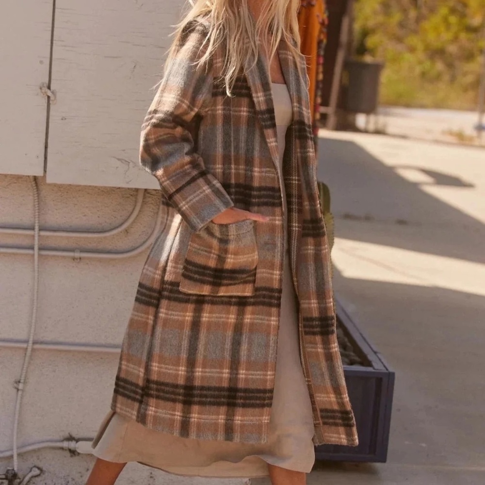 Gentle Fawn Ezra Plaid Coat – XS, Relaxed Fit, Very Good/Excellent, $208 Retail